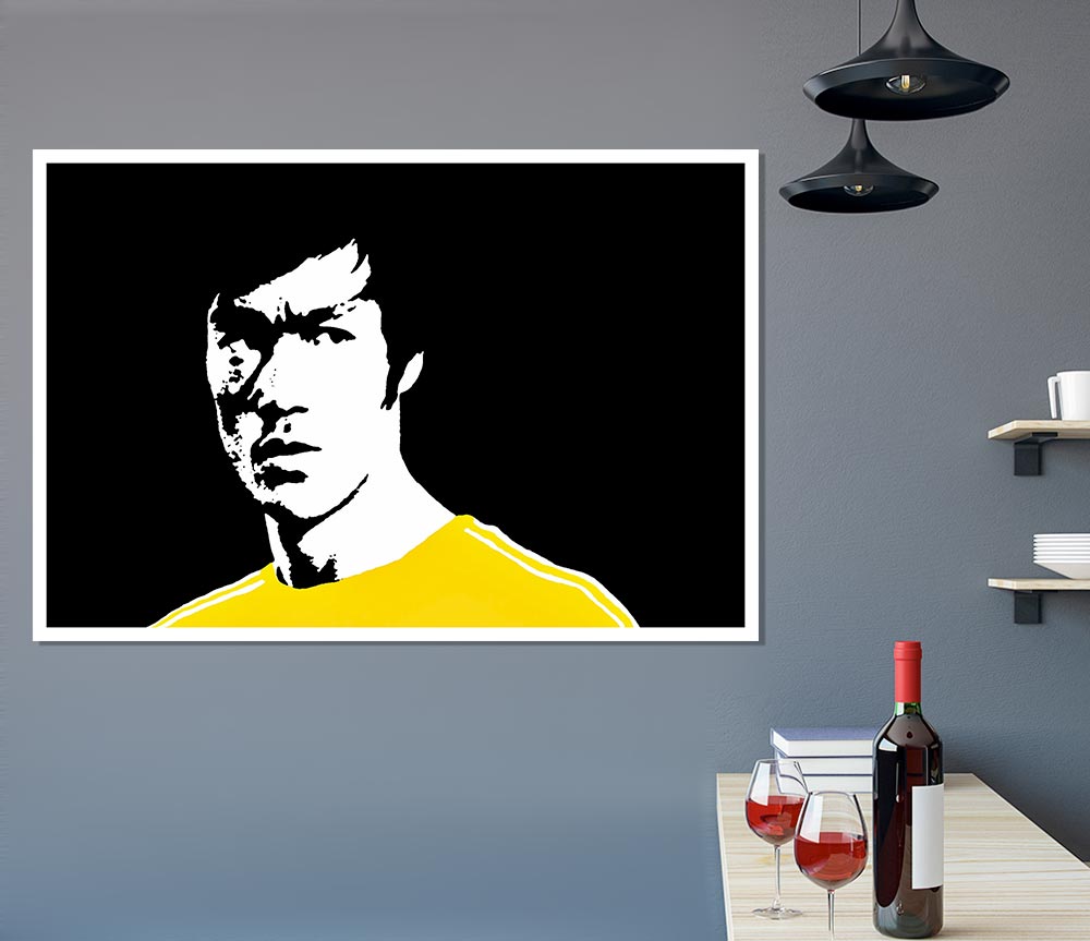 Bruce Lee Dragon Yellow Jump Suit Print Poster Wall Art