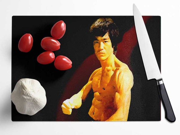 Bruce Lee Fist Of Fury Glass Chopping Board