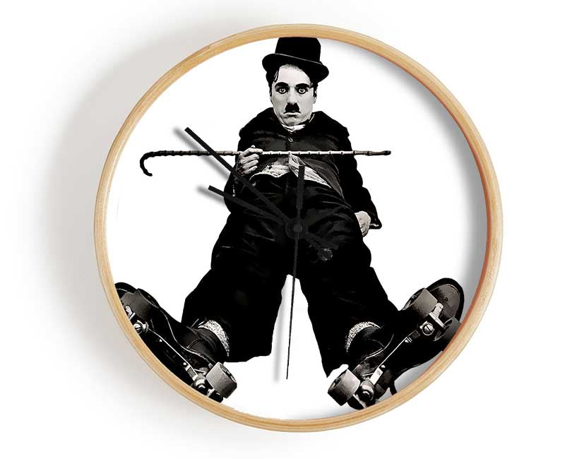 Charlie Chaplin Ice Rink Clock - Wallart-Direct UK