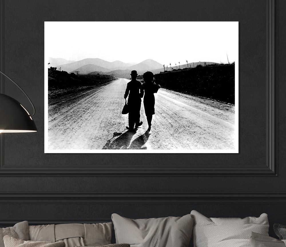 Charlie Chaplin The Long Walk Home Print Poster Wall Art