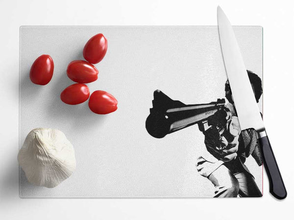 Clint Eastwood Gun Glass Chopping Board