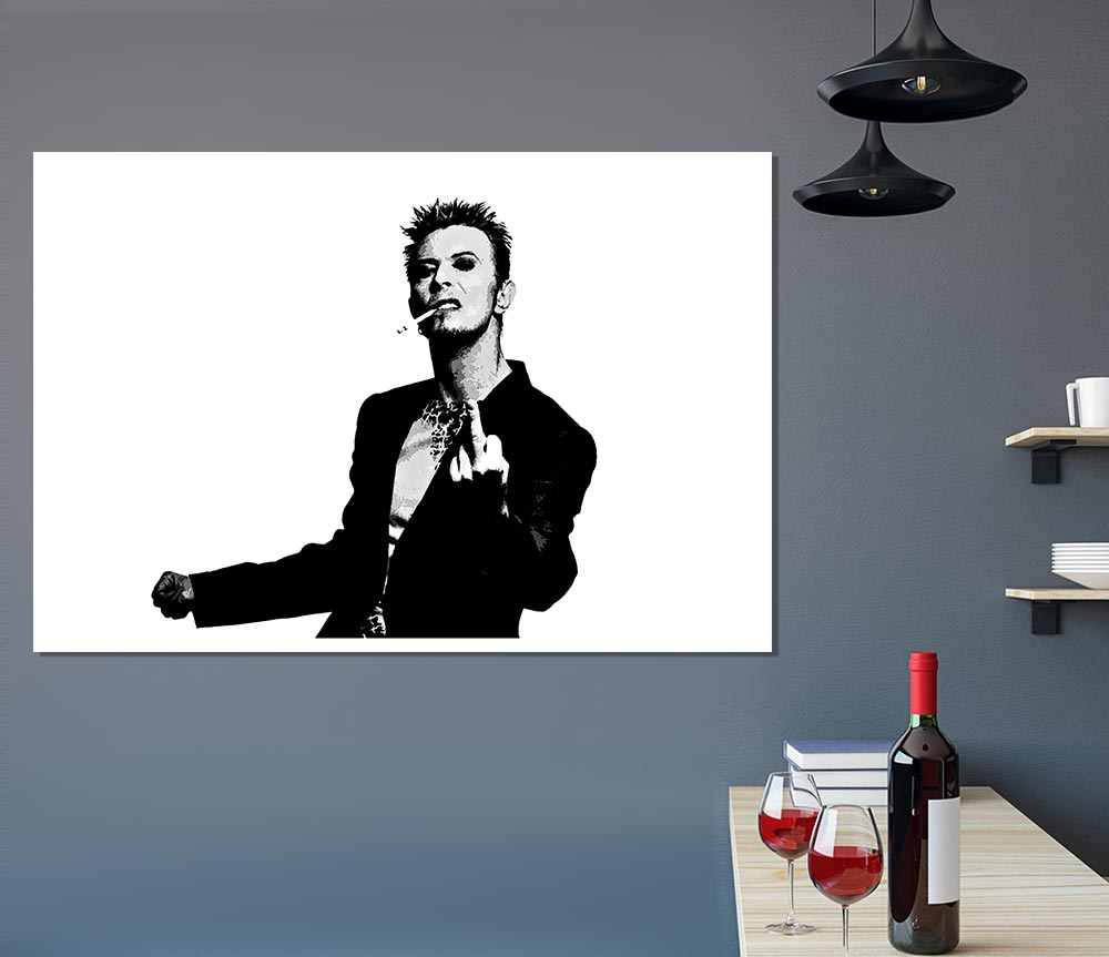 David Bowie Finger Print Poster Wall Art