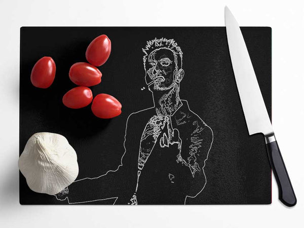 David Bowie Glass Chopping Board