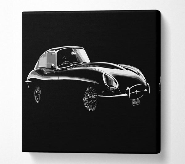 Picture of E-Type Jaguar Square Canvas Wall Art