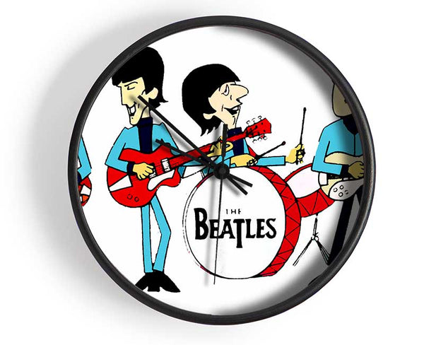 Early Beatles White Clock - Wallart-Direct UK