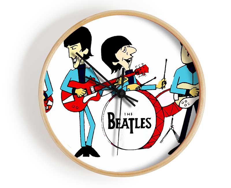 Early Beatles White Clock - Wallart-Direct UK