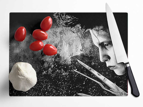 Edward Scissorhands Glass Chopping Board