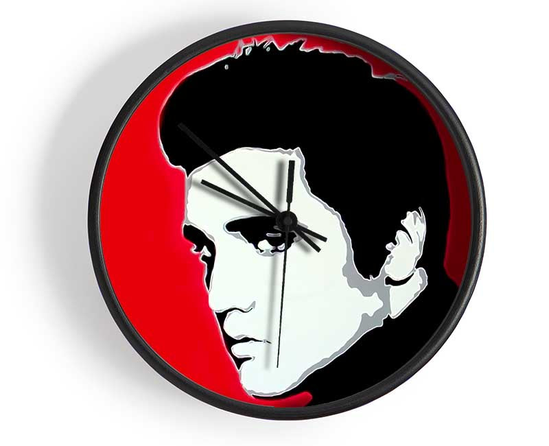 Elvis Portrait Red Clock - Wallart-Direct UK