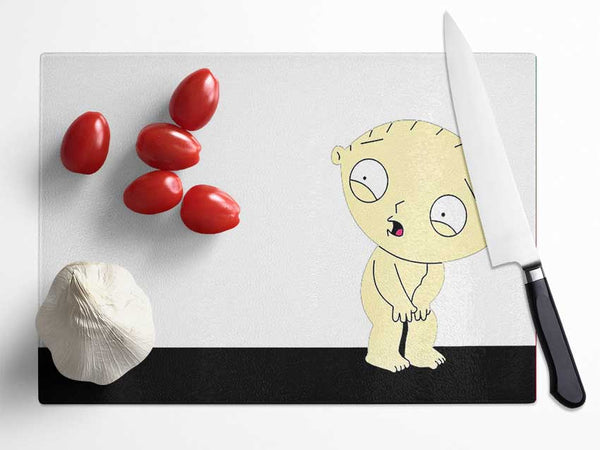 Family Guy Stewie Naked Glass Chopping Board