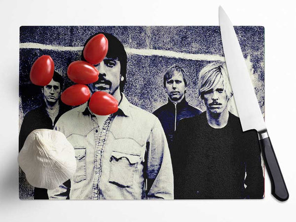 Foo Fighters Blue Glass Chopping Board