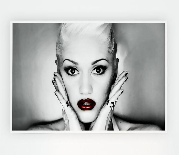 Gwen Stefani Red Lips Print Poster Wall Art