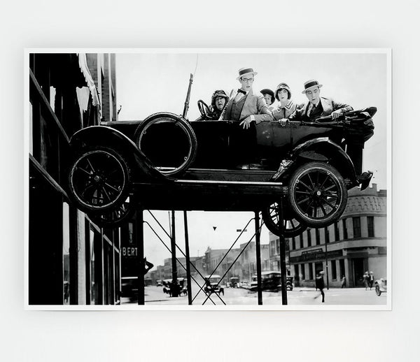 Harold Lloyd Car Jack Print Poster Wall Art