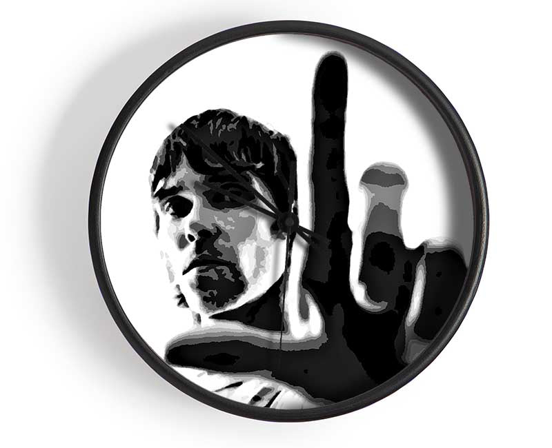 Ian Brown Look B n W Clock - Wallart-Direct UK