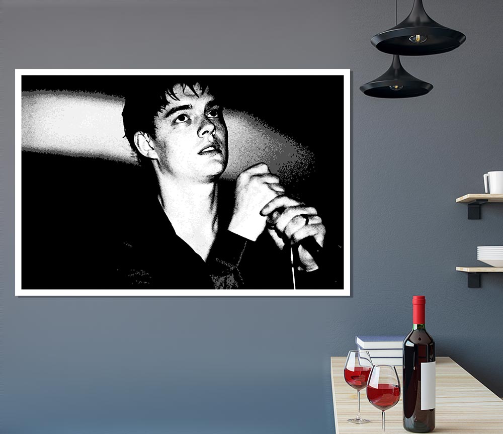 Ian Curtis B N W Print Poster Wall Art