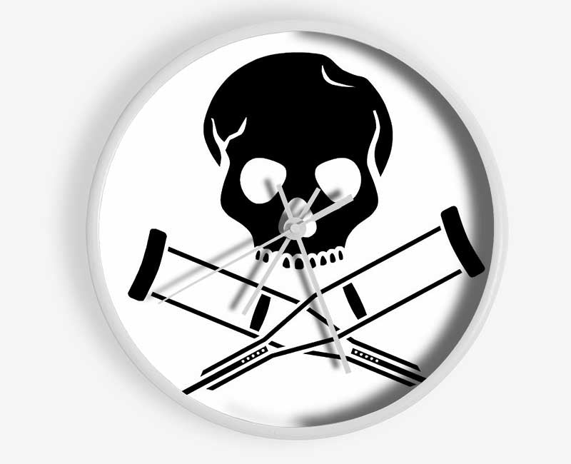 Jackass Skull n Bones B n W Clock - Wallart-Direct UK