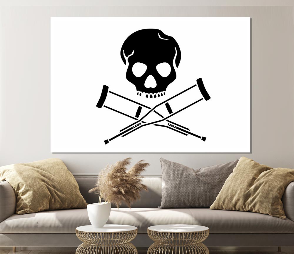 Jackass Skull N Bones B N W Print Poster Wall Art