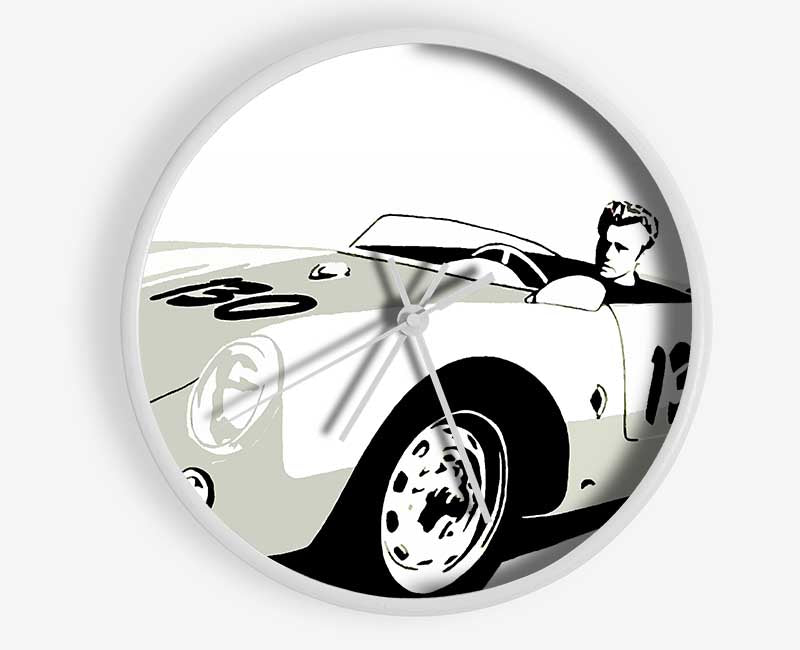 James Dean Car B n W Clock - Wallart-Direct UK