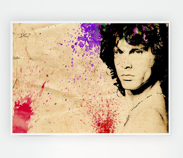 Jim Morrison Colour Splash Print Poster Wall Art