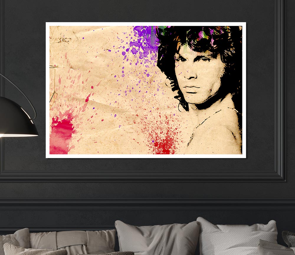 Jim Morrison Colour Splash Print Poster Wall Art