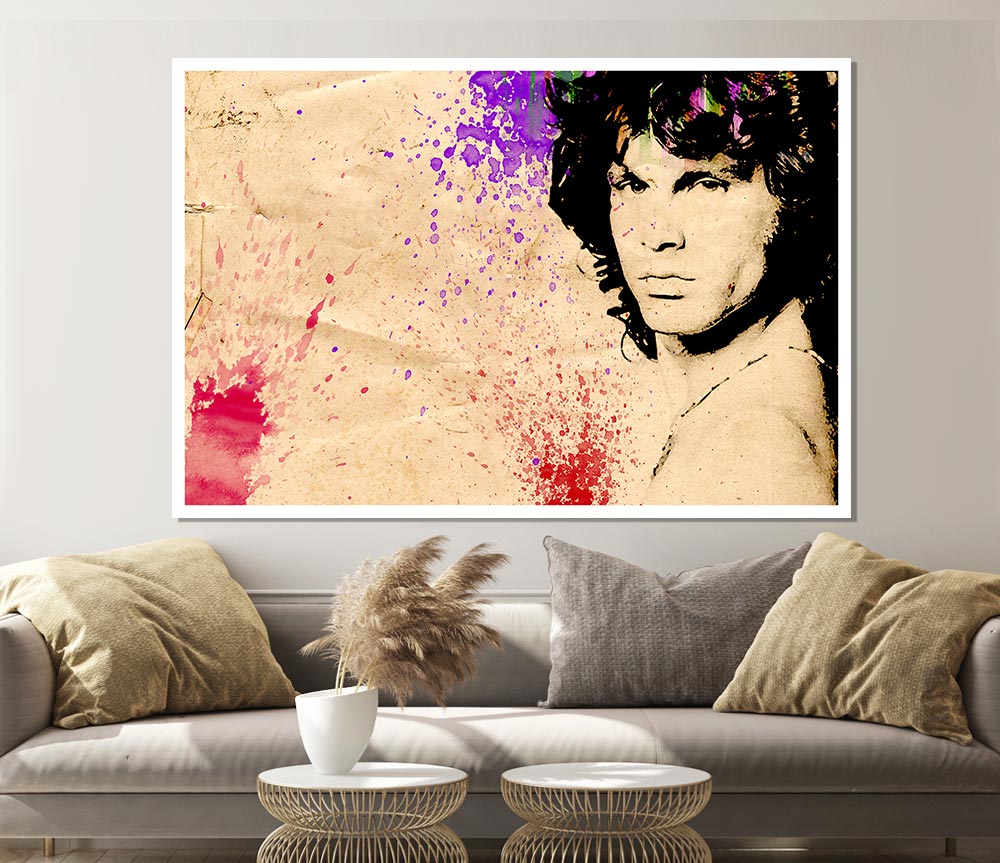 Jim Morrison Colour Splash Print Poster Wall Art