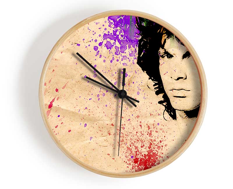 Jim Morrison Colour Splash Clock - Wallart-Direct UK