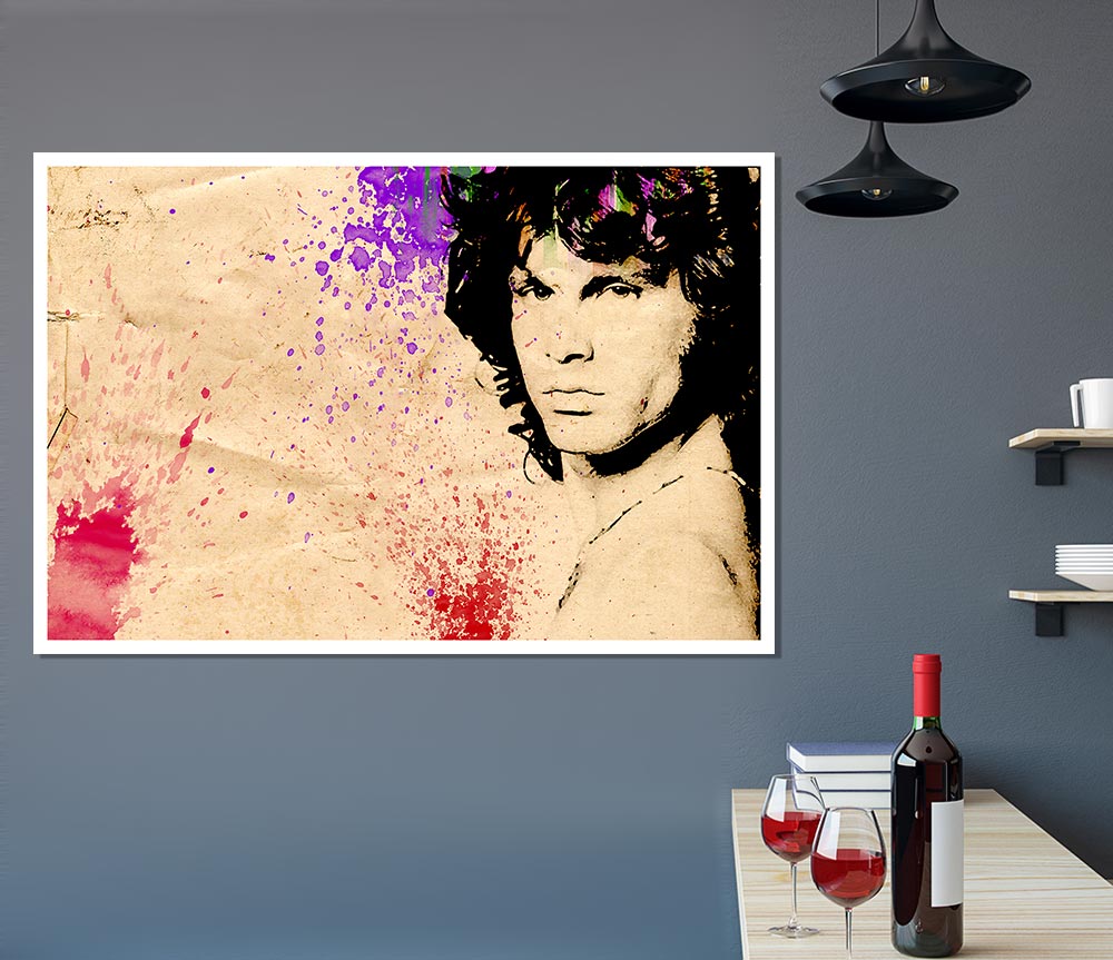 Jim Morrison Colour Splash Print Poster Wall Art