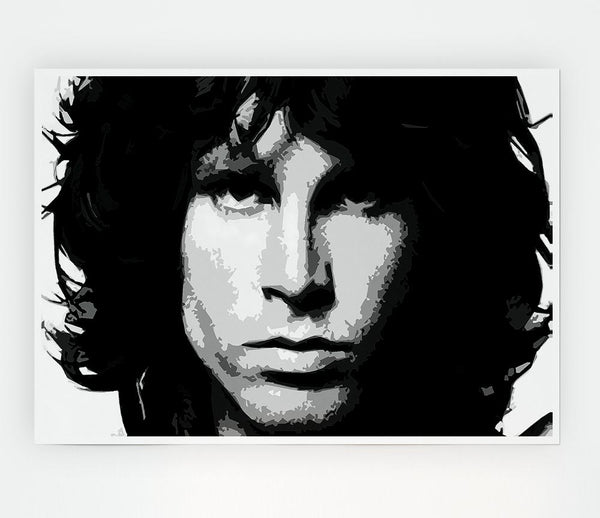 Jim Morrison Face B N W Print Poster Wall Art