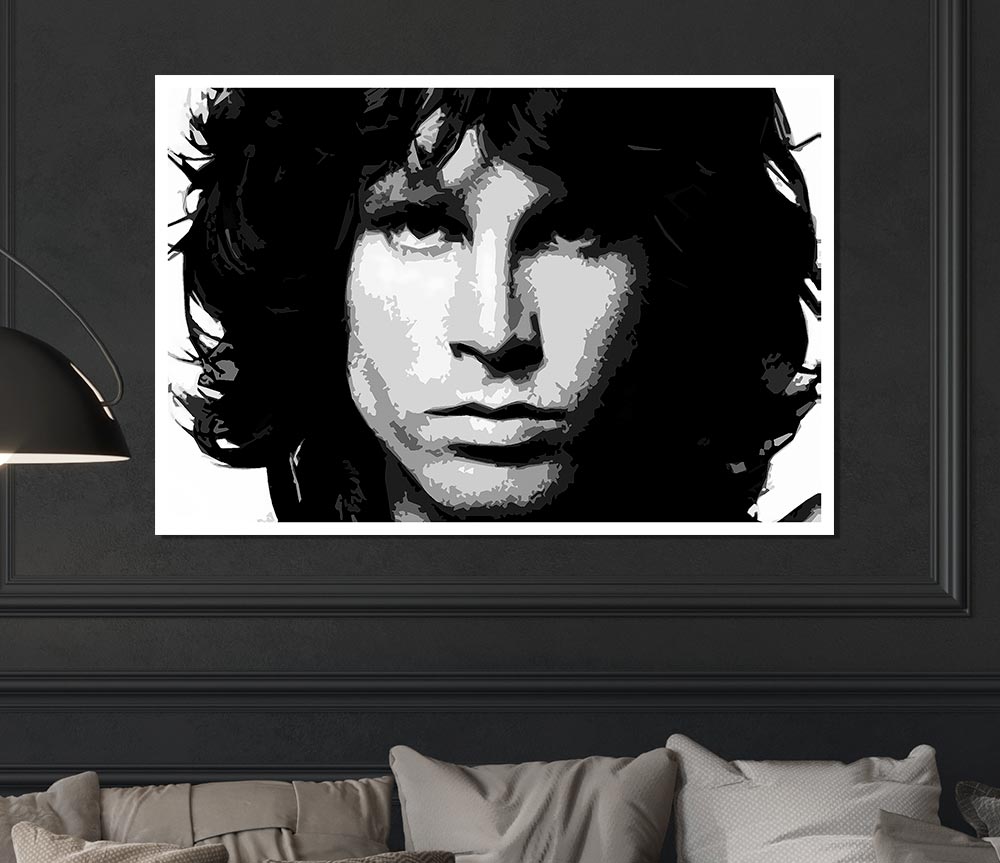 Jim Morrison Face B N W Print Poster Wall Art