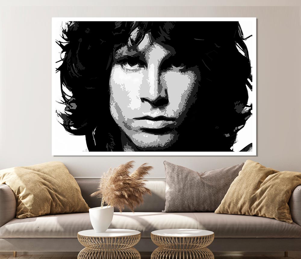 Jim Morrison Face B N W Print Poster Wall Art