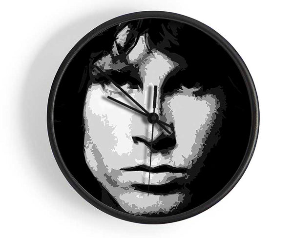 Jim Morrison Face B n W Clock - Wallart-Direct UK