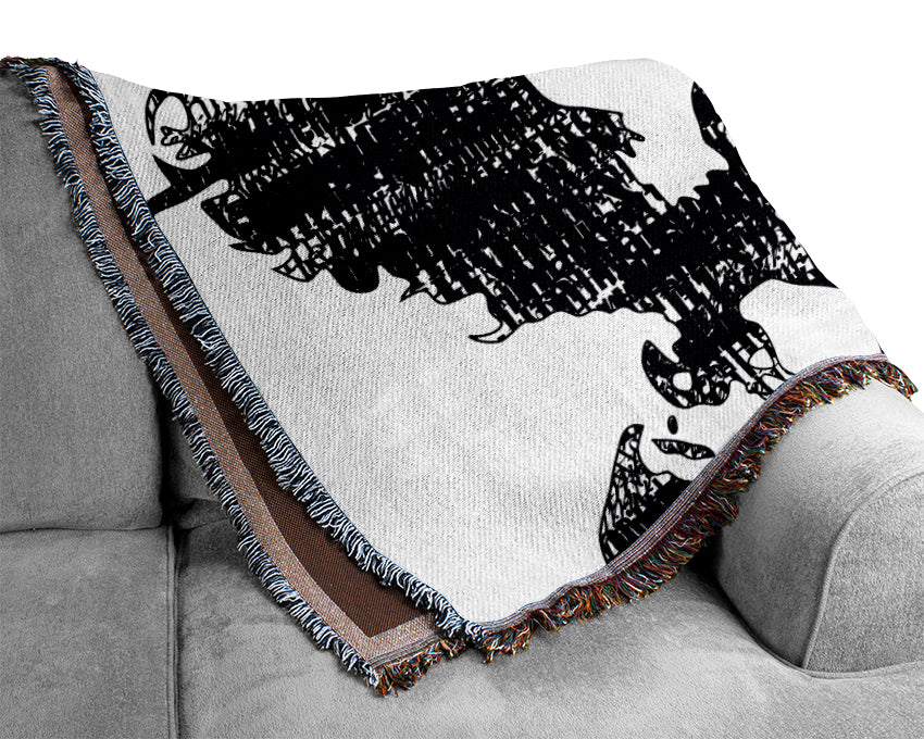 Jimi Hendrix Black And White Woven Blanket