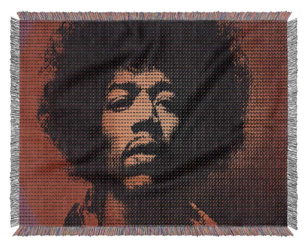 Jimi Hendrix Face Woven Blanket