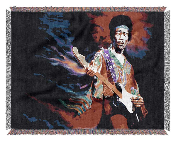 Jimi Hendrix Lightning Fast Woven Blanket