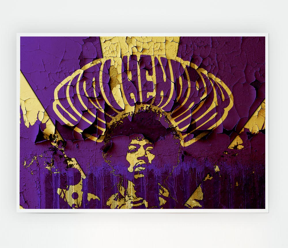 Jimi Hendrix Purple Haze Print Poster Wall Art