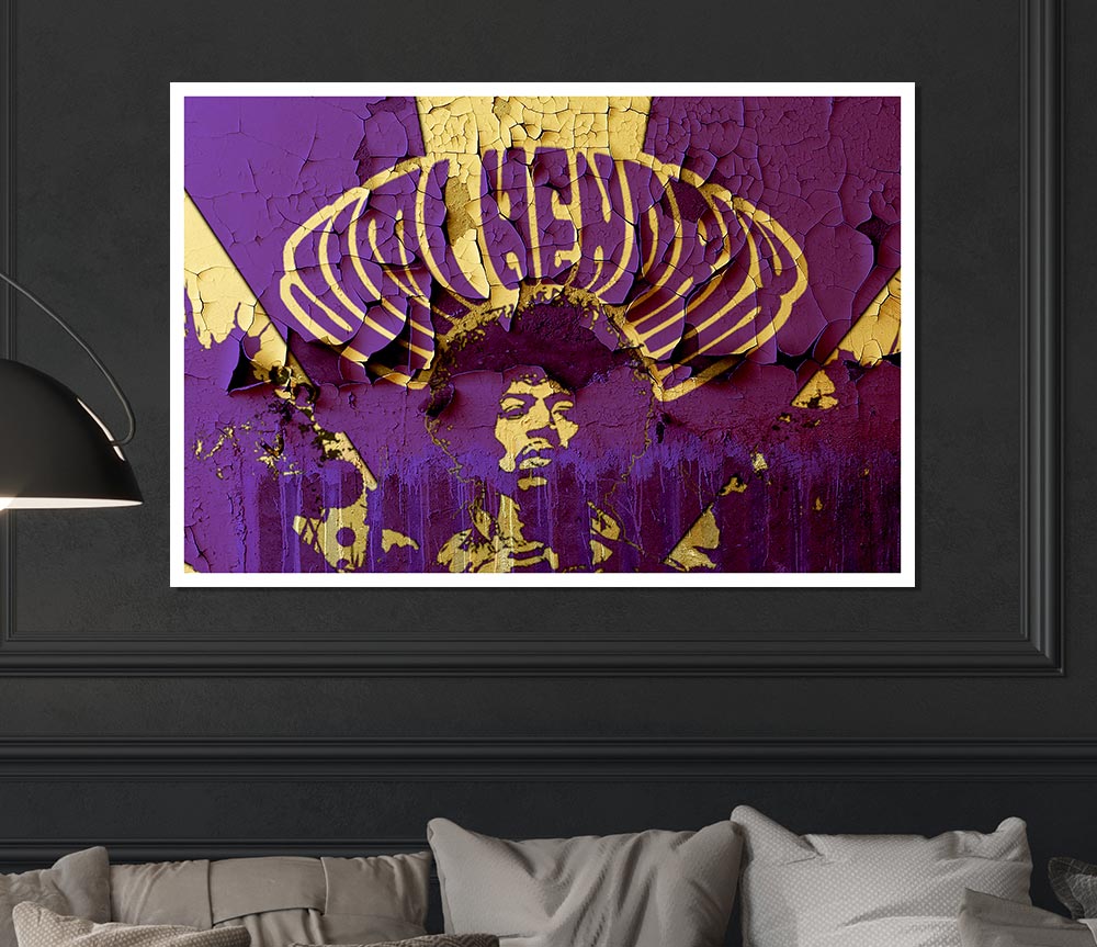 Jimi Hendrix Purple Haze Print Poster Wall Art