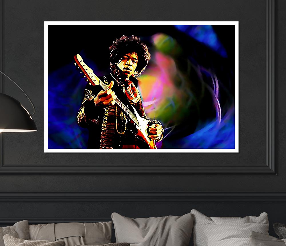 Jimi Hendrix Energy Field Print Poster Wall Art