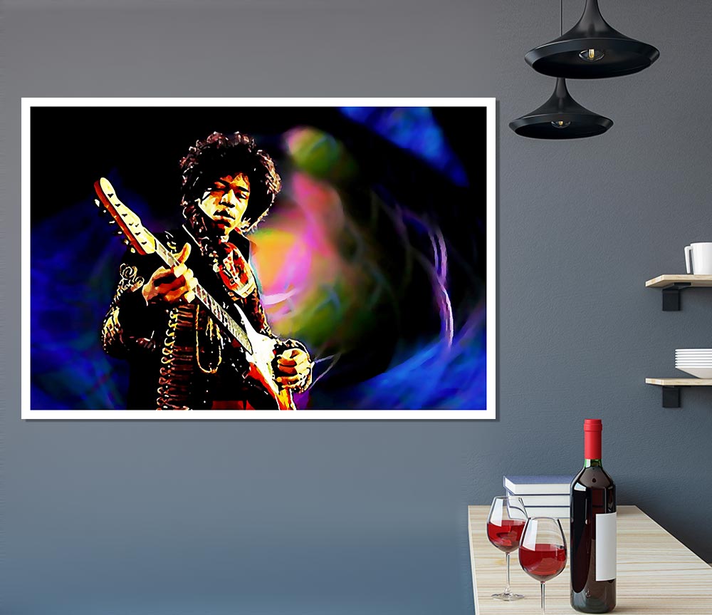 Jimi Hendrix Energy Field Print Poster Wall Art