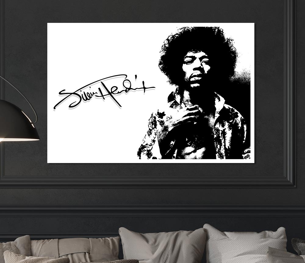 Jimi Hendrix Signature Print Poster Wall Art