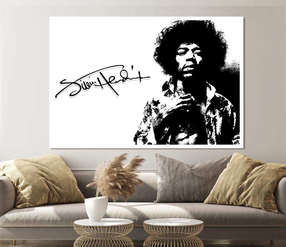 Jimi Hendrix Signature Print Poster Wall Art