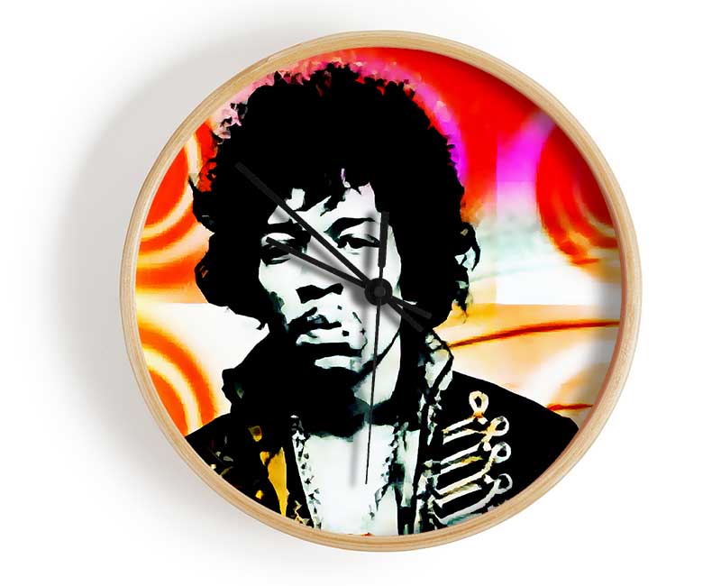 Jimi Hendrix Swirls Clock - Wallart-Direct UK