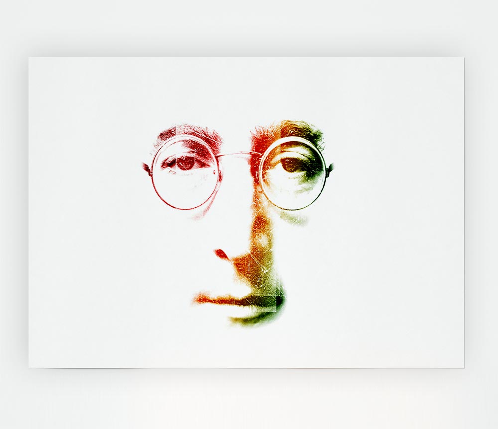 John Lennon Face Print Poster Wall Art