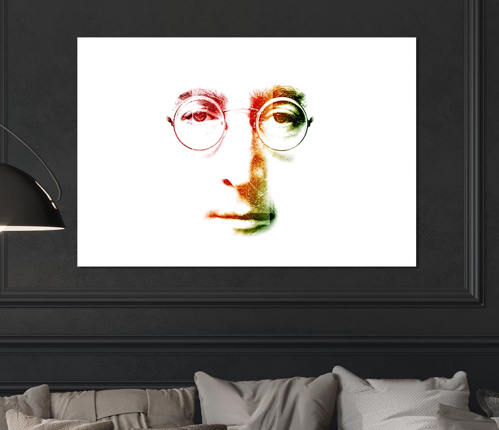 John Lennon Face Print Poster Wall Art