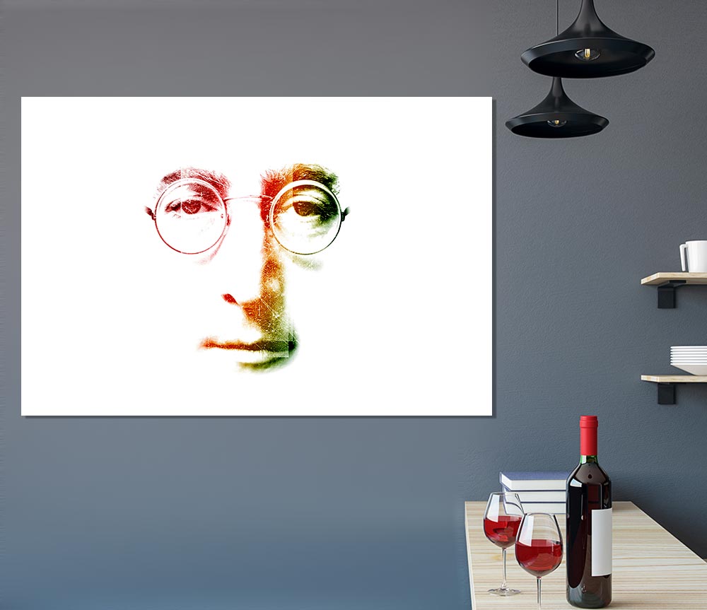 John Lennon Face Print Poster Wall Art