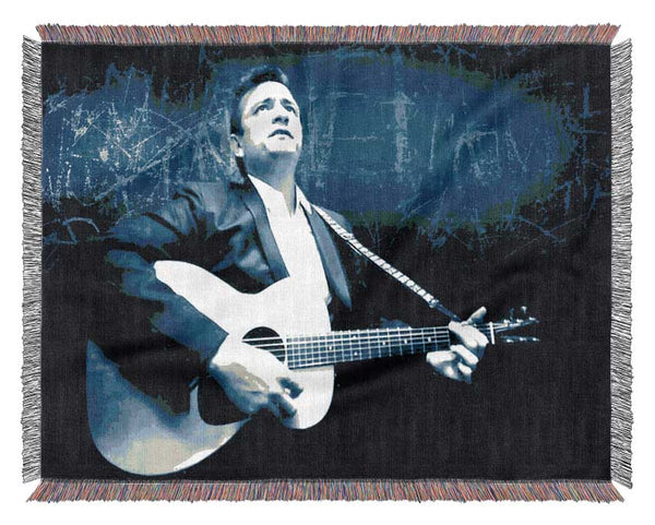 Johnny Cash Blue Woven Blanket