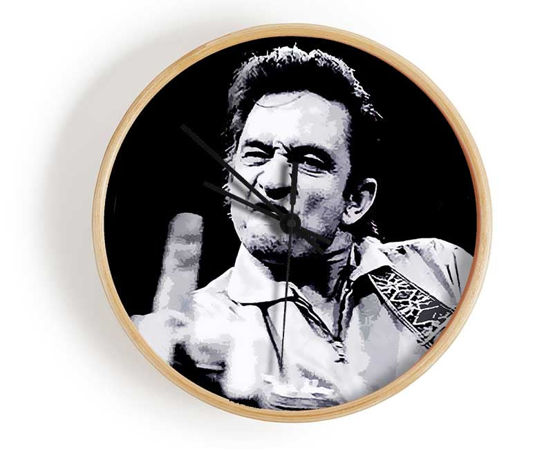 Johnny Cash Finger B n W Clock - Wallart-Direct UK