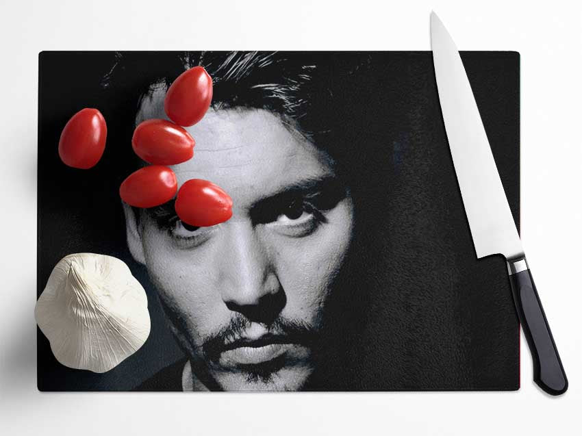 Johnny Depp Face Glass Chopping Board