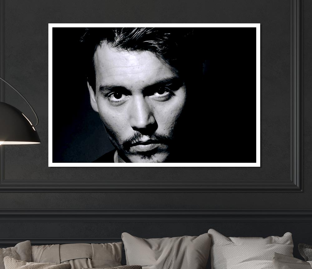 Johnny Depp Face Print Poster Wall Art