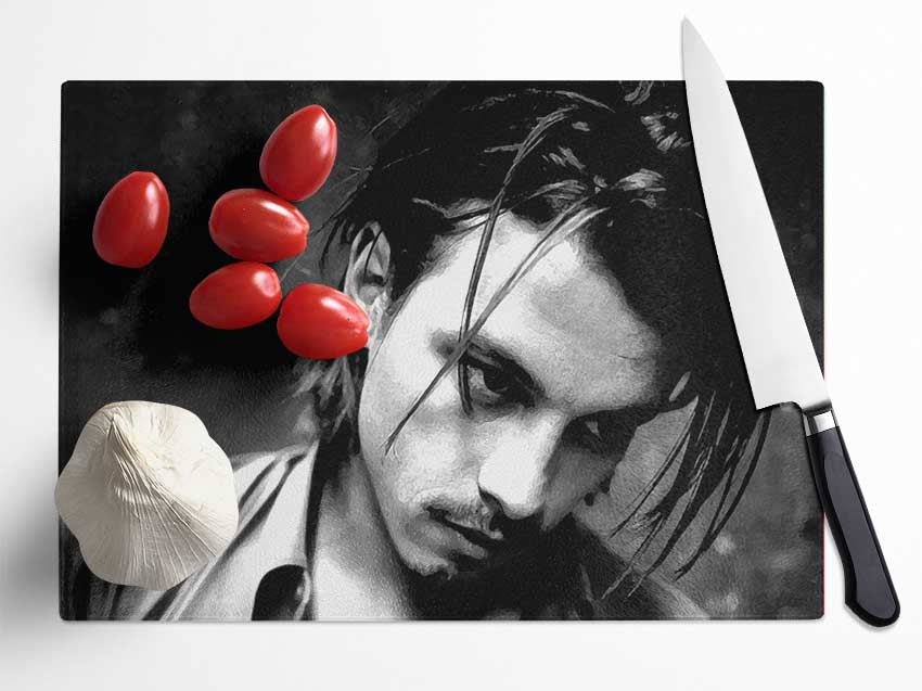 Johnny Depp Sexy Glass Chopping Board