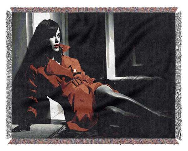 Kiera Knightley Red Woven Blanket