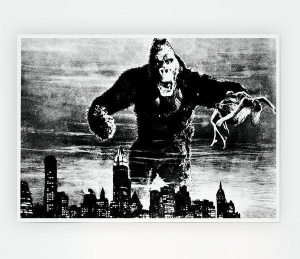 King Kong Retro Print Poster Wall Art